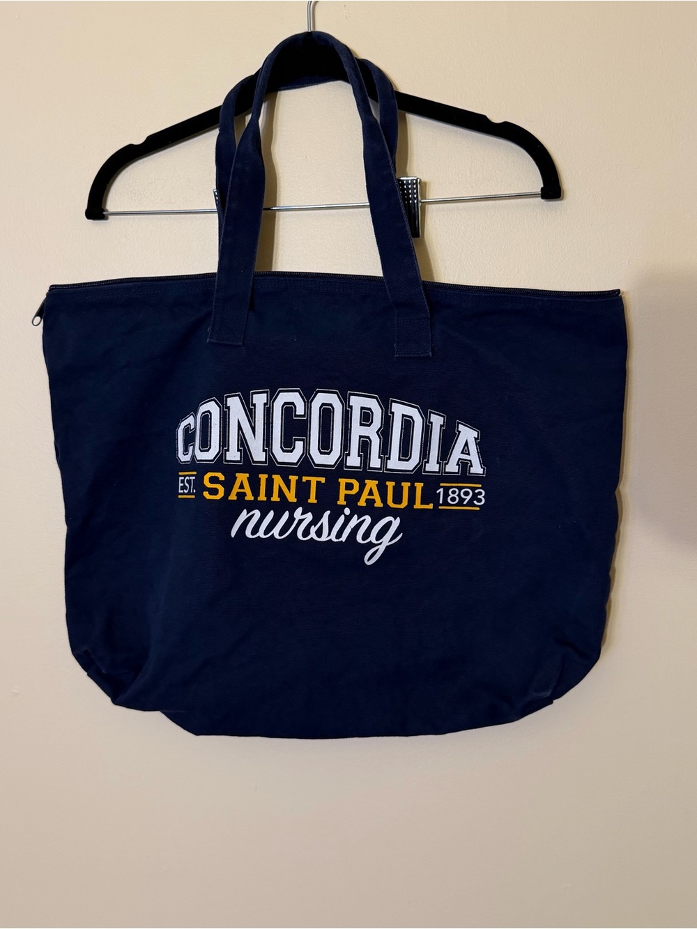 Canvas Tote Bag Zippered Large Concordia St. Paul Nursing